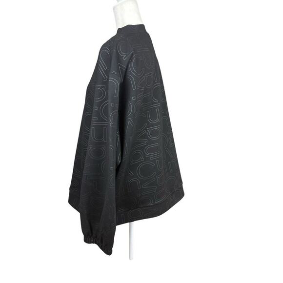 Calvin Klein Jacket Womens Size 2X Black Abstract All Over Logo Athleisure New - Picture 9 of 13